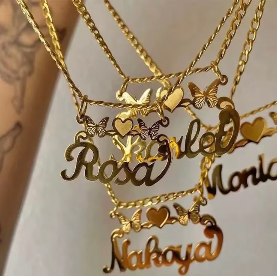 Butterfly Customized Nameplate Necklace