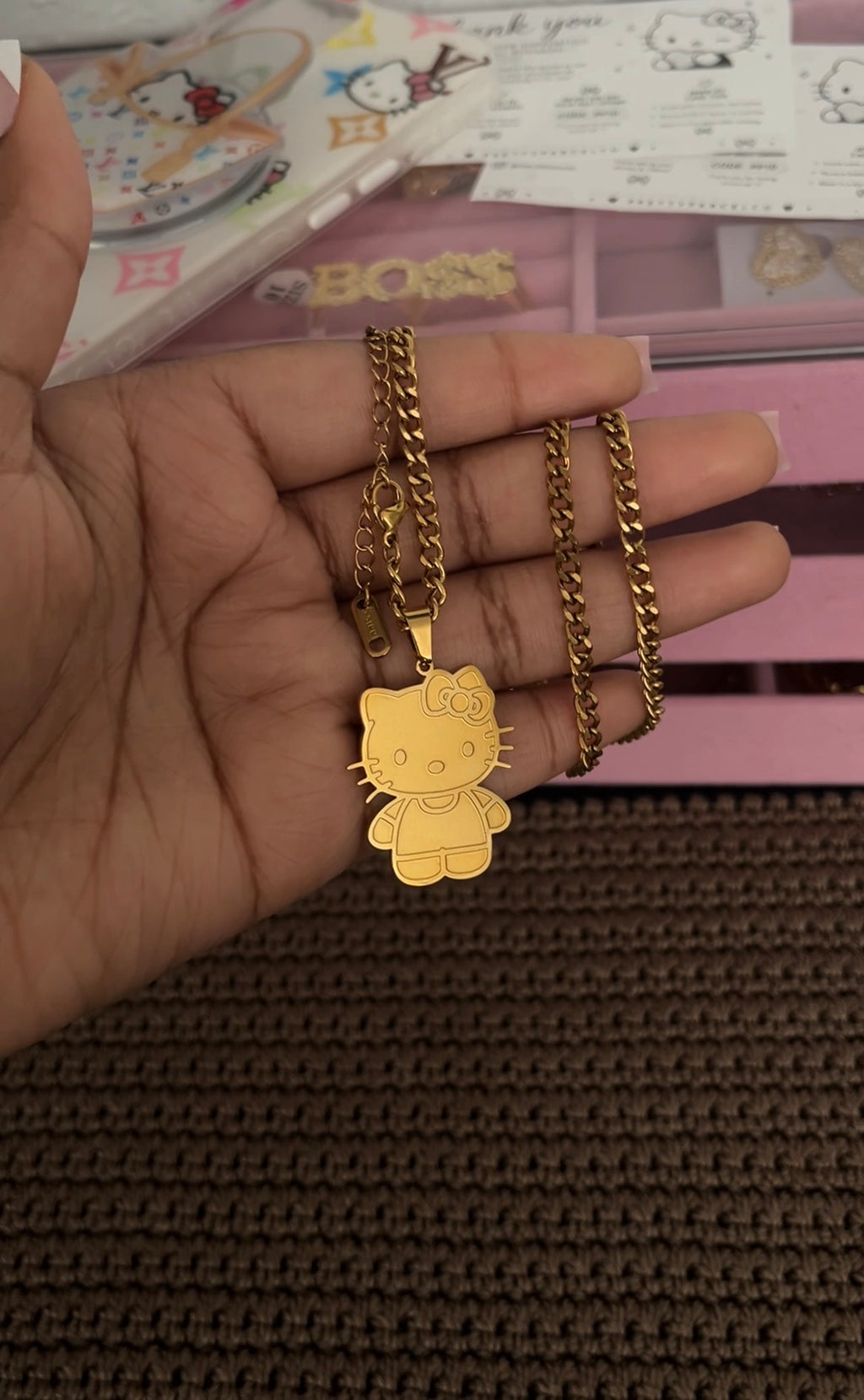Kitty Body Shaped Necklace