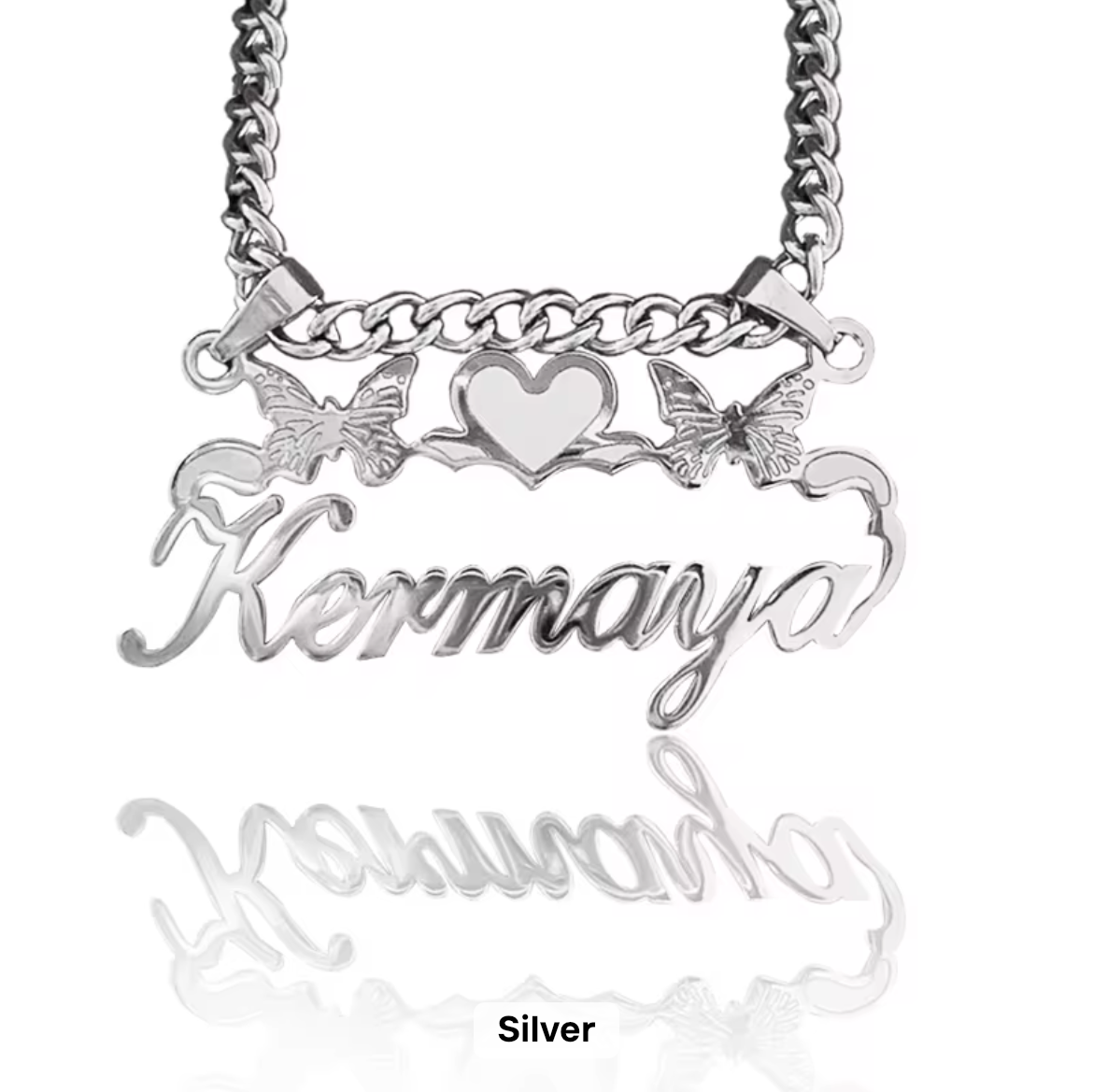 Butterfly Customized Nameplate Necklace