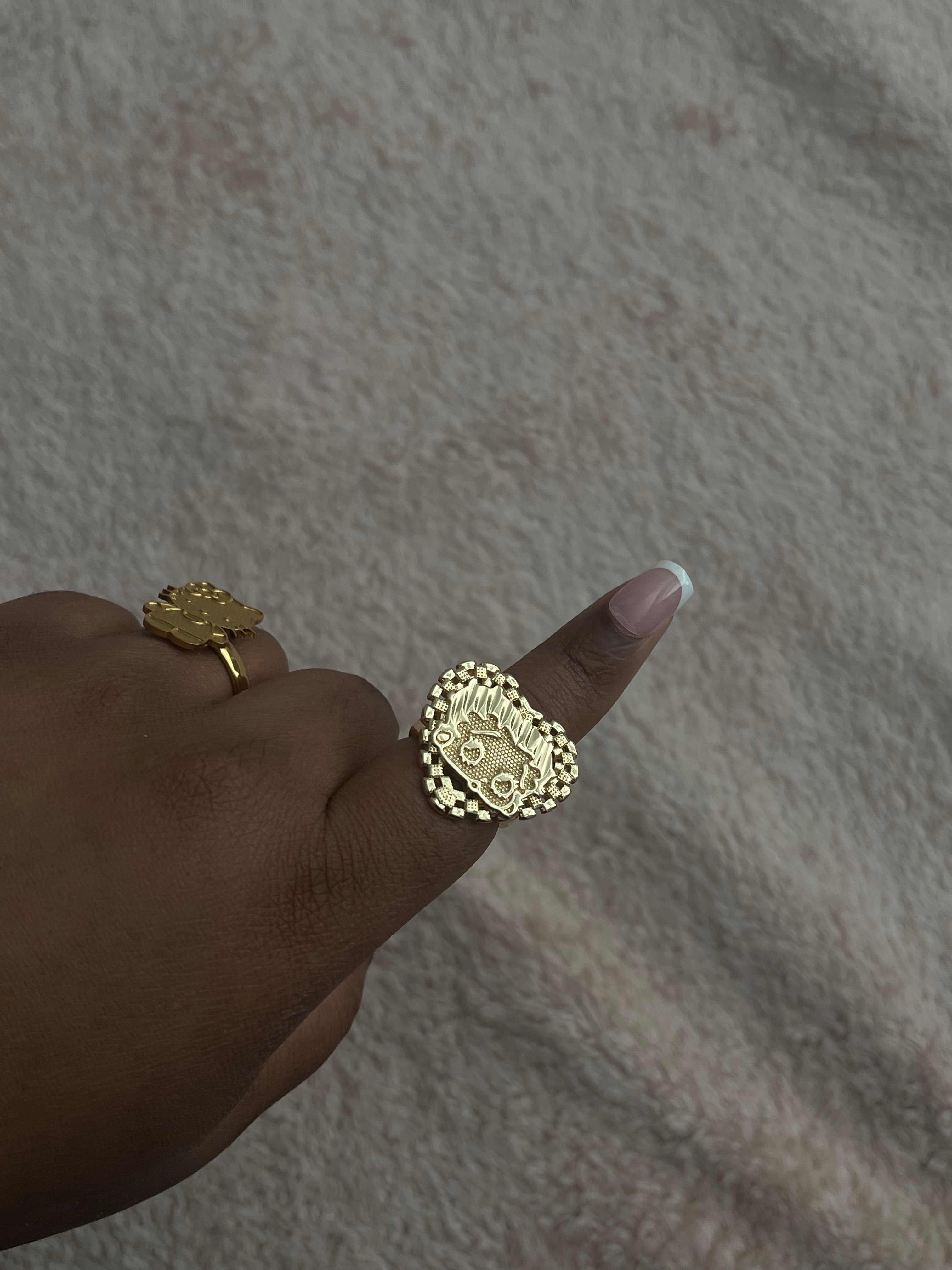 Retro Girl Heart Shaped Ring