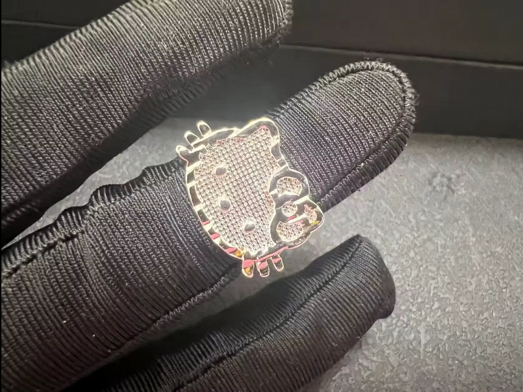 Silver Kitty Face Ring