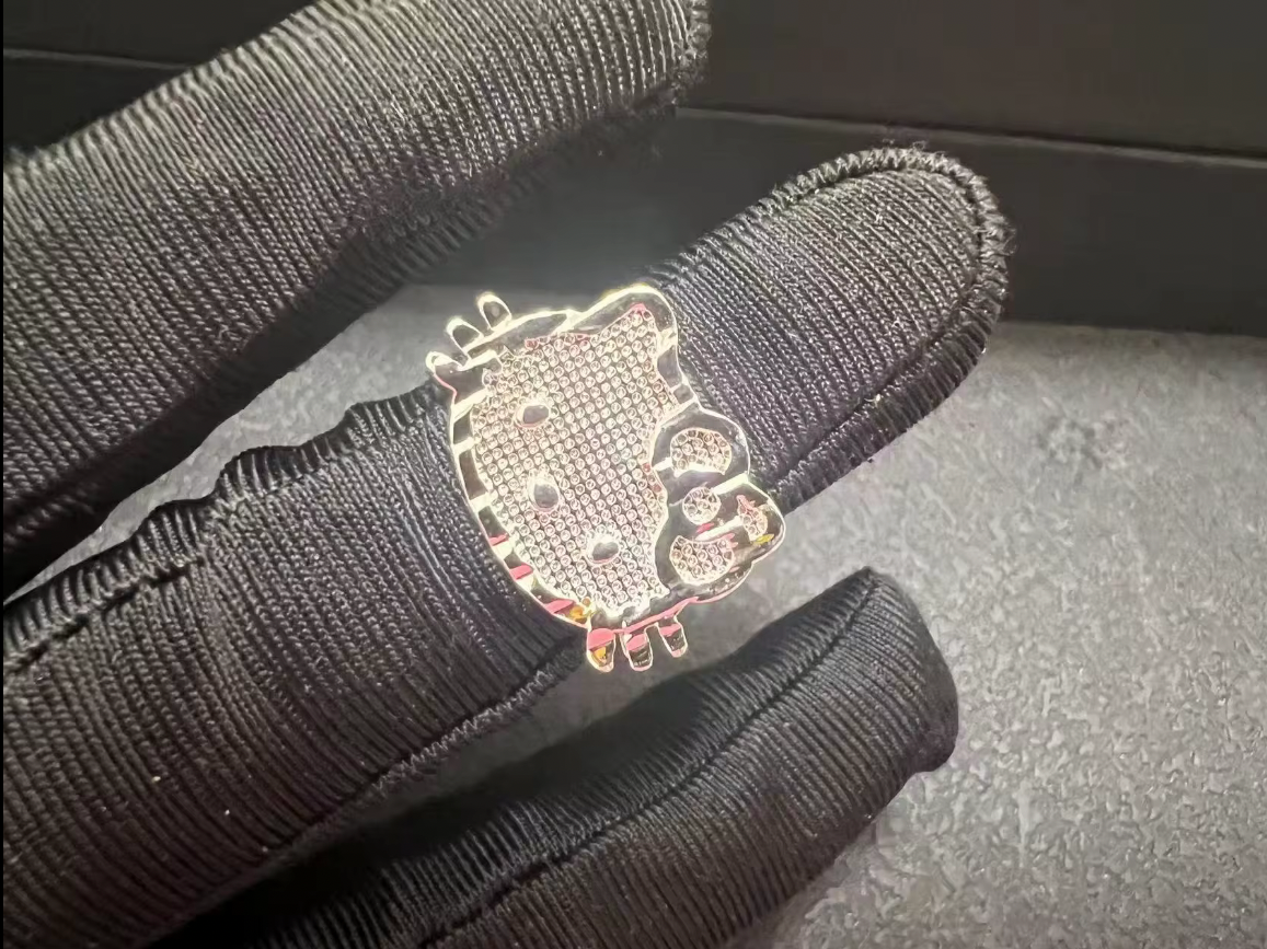 Silver Kitty Face Ring
