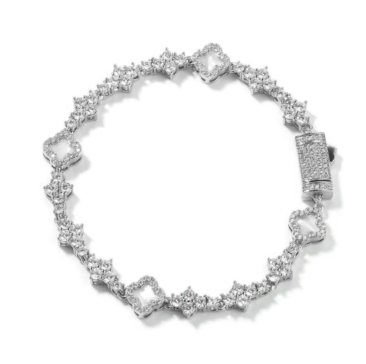 Clover Tennis Bracelet (Gold, Silver)