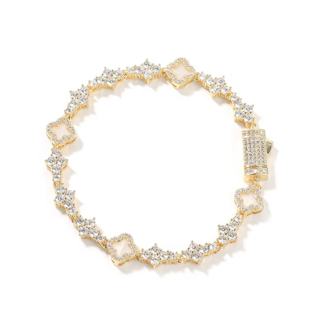 Clover Tennis Bracelet (Gold, Silver)