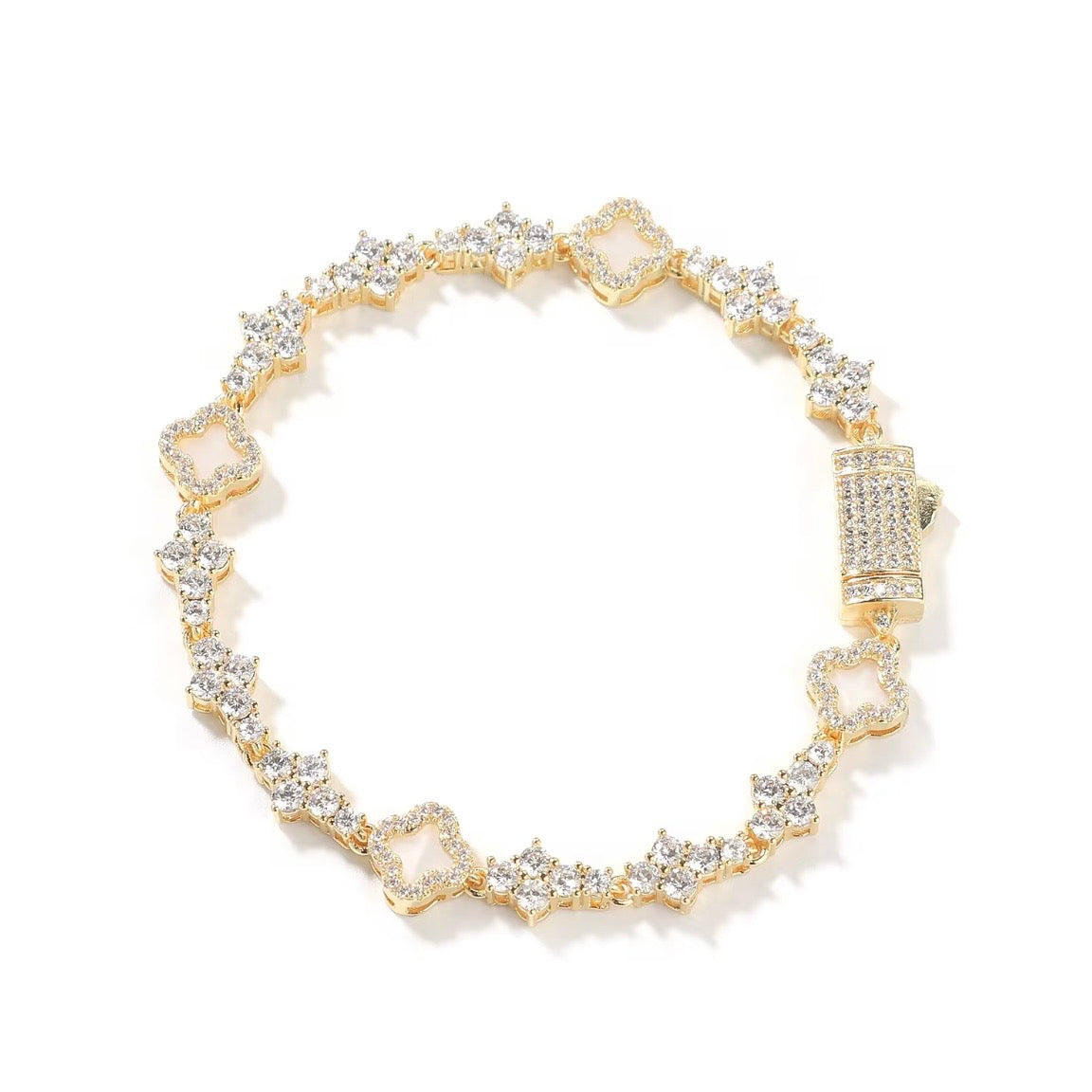 Clover Tennis Bracelet (Gold, Silver)
