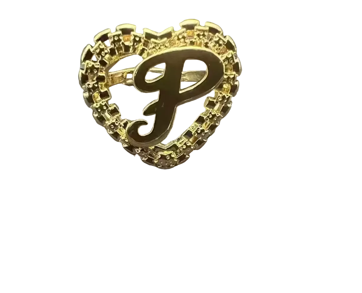 Heart Rolex Initial Ring