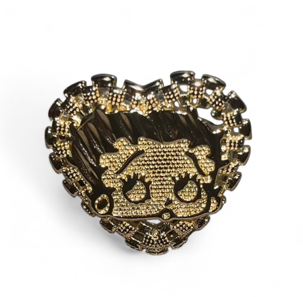 Retro Girl Heart Shaped Ring