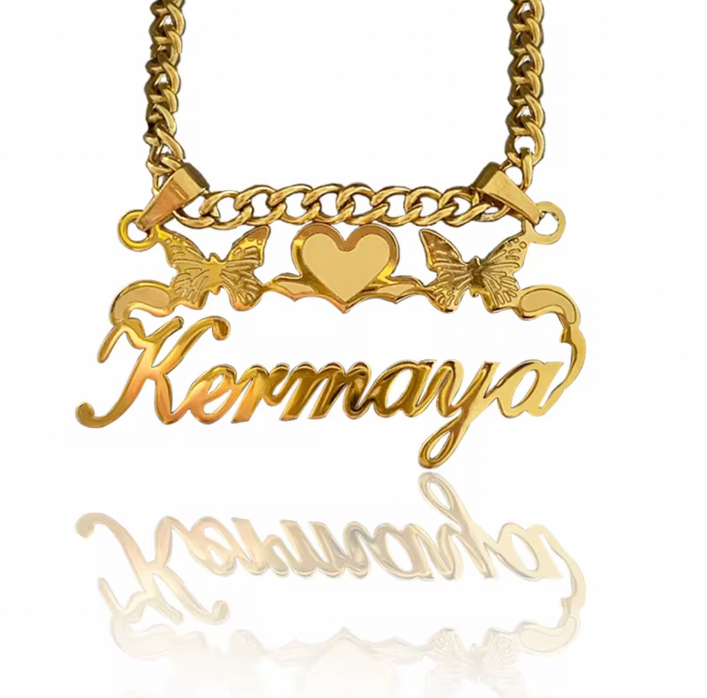 Butterfly Customized Nameplate Necklace