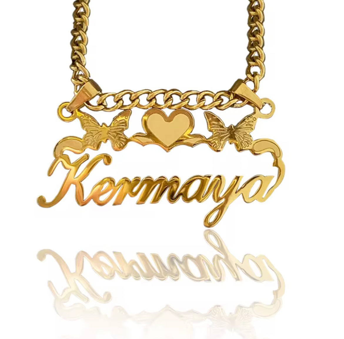 Butterfly Customized Nameplate Necklace