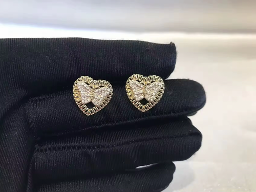 Butterfly Heart Stud Earrings