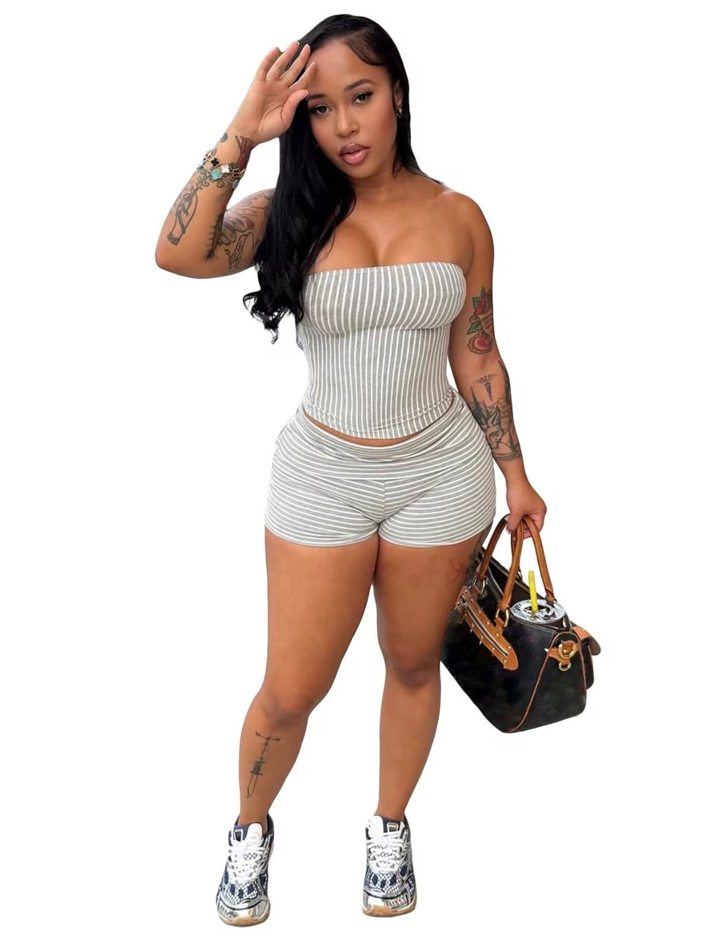 Ribbed Tube Top Lounge Set